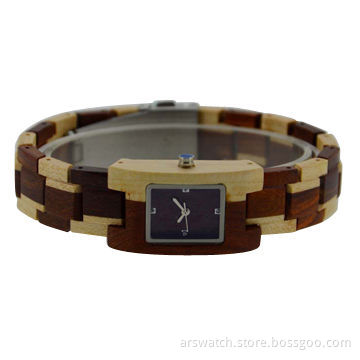 New fashion wooden watch for women, with wood case and band, common waterproof